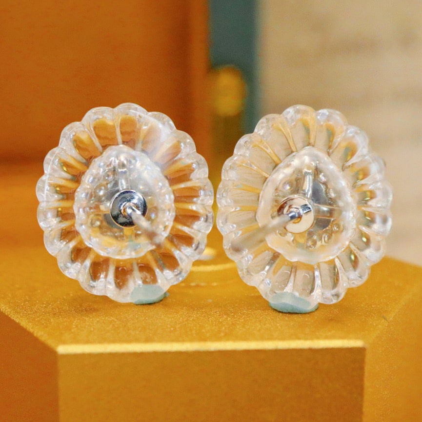 14k Gold 1.51 Ctw Natural Sapphire & Diamond Earrings - 4