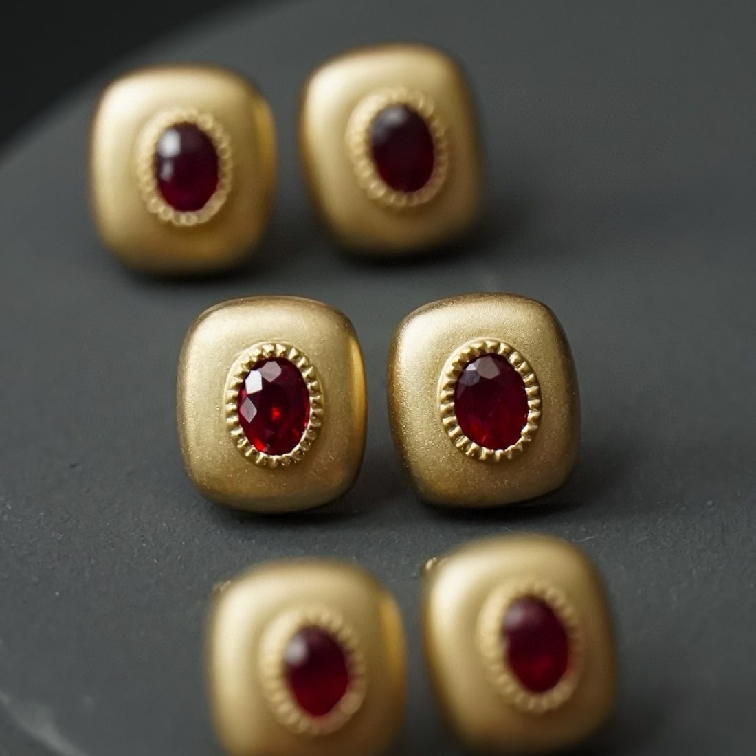 14k Gold 0.6 Ct Natural Ruby Earrings (1 of 10)
