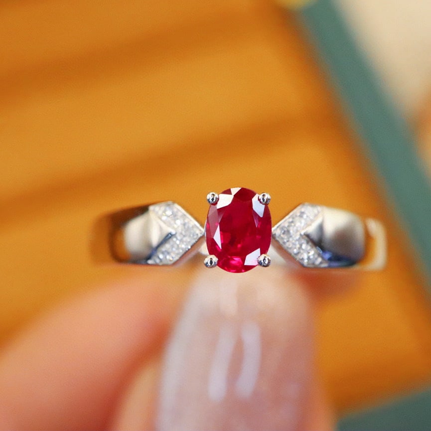 14k Gold 0.33 Ctw Natural Ruby & Diamond Ring (1 of 7)