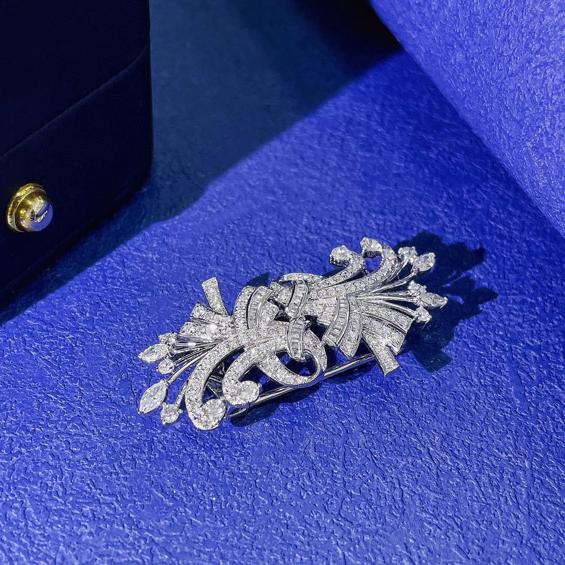 14k Gold 1.41 Ct Natural H Diamond Brooch - 3