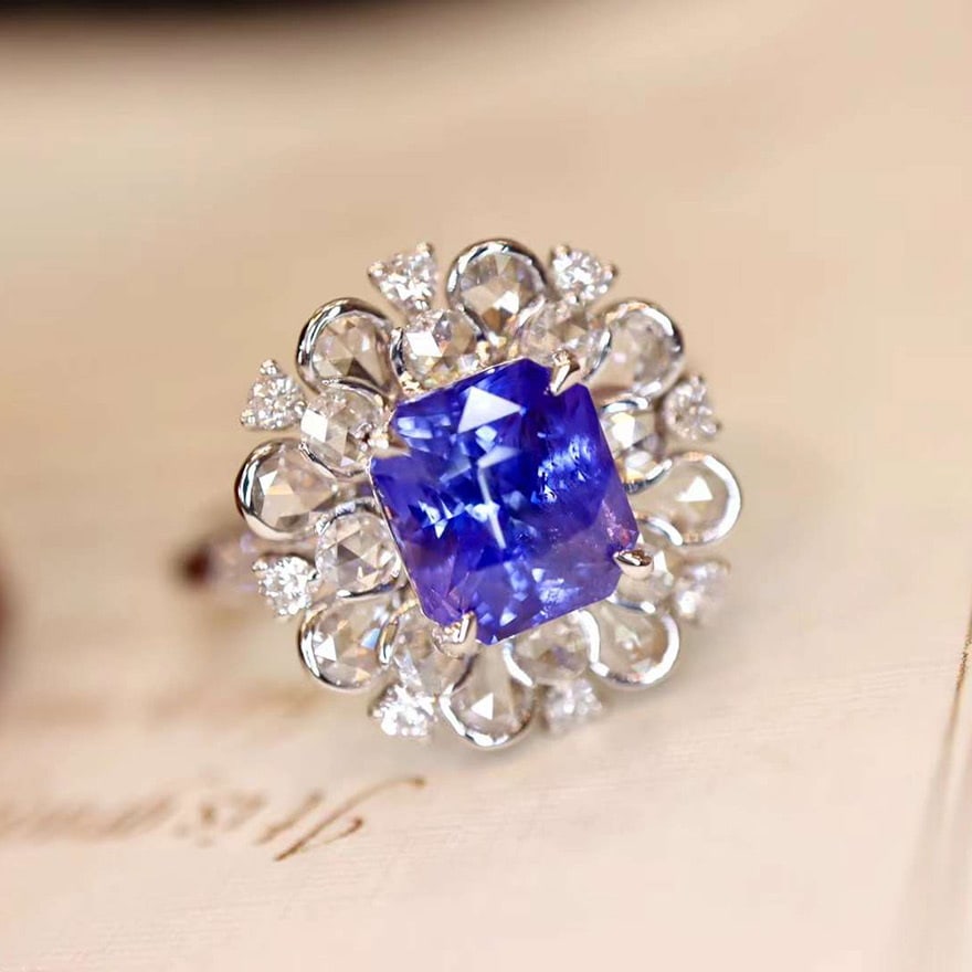 14k Gold 3.27 Ctw Natural Sapphire & Diamond Ring - 3