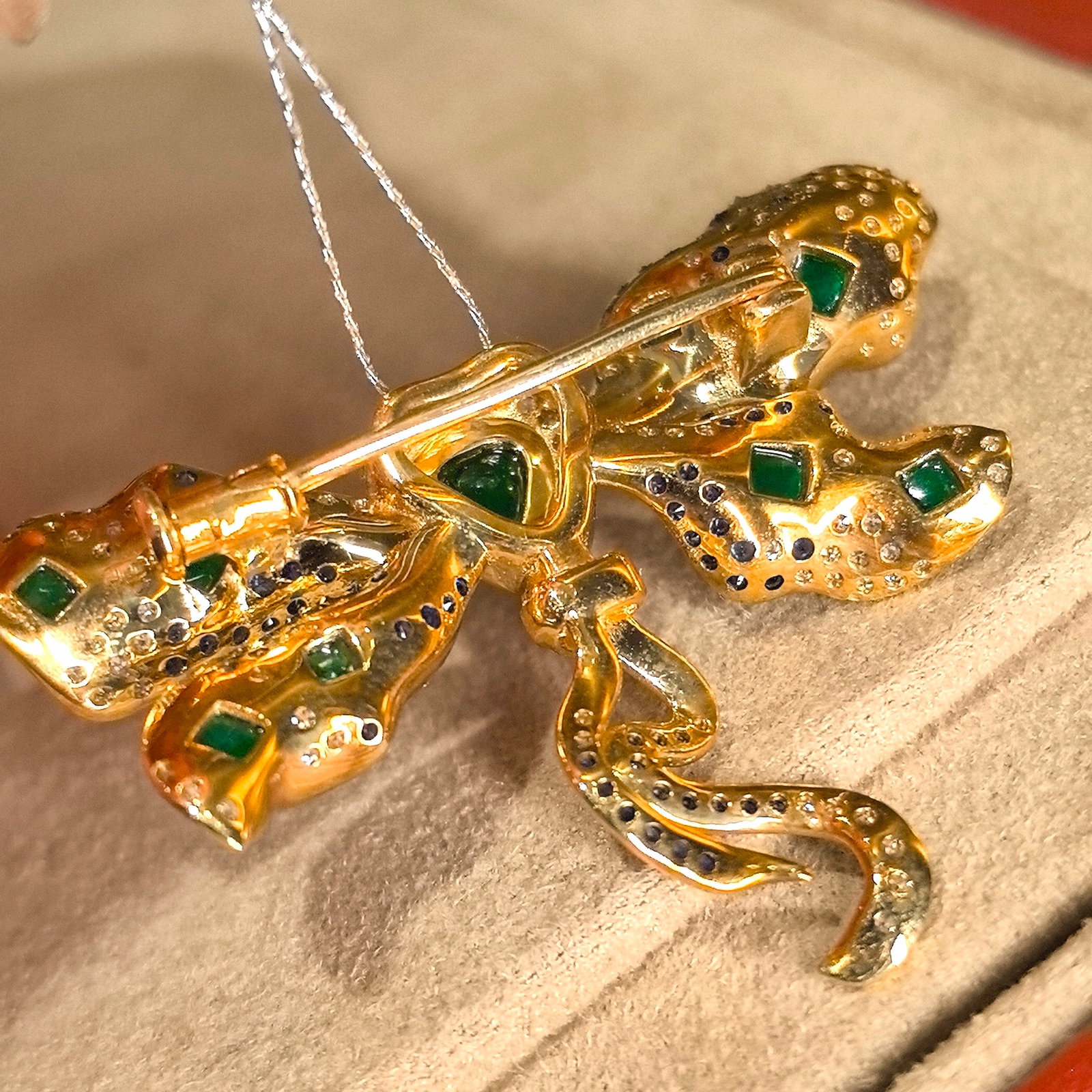 14k Gold 5.25 Ctw Natural Emerald & Diamond Brooch/pendant( Without Chain ) - 3