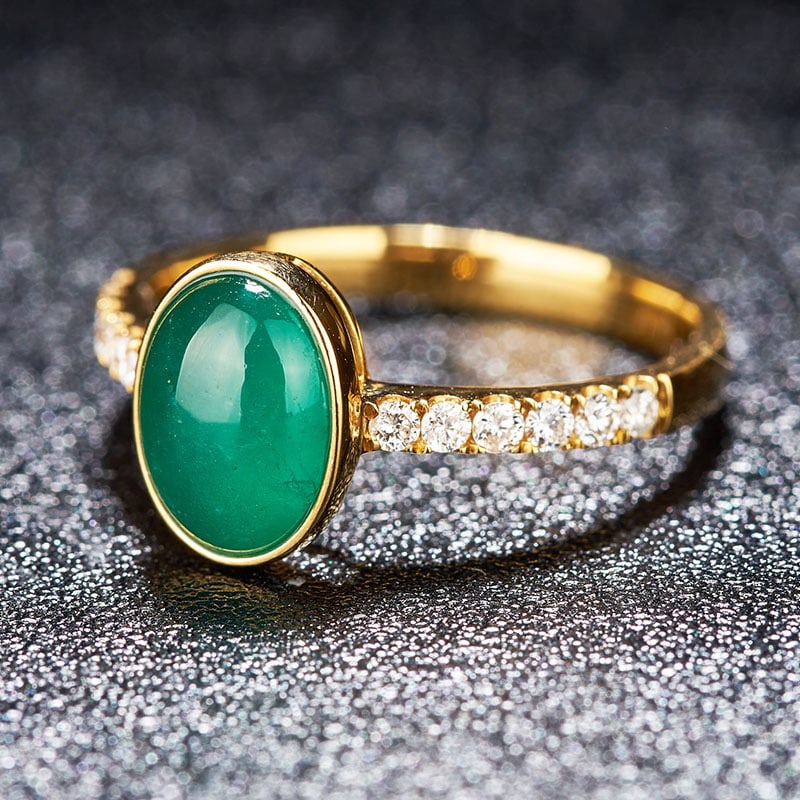 14k Gold 1.6 Ct Natural Emerald & Diamond Ring - 3