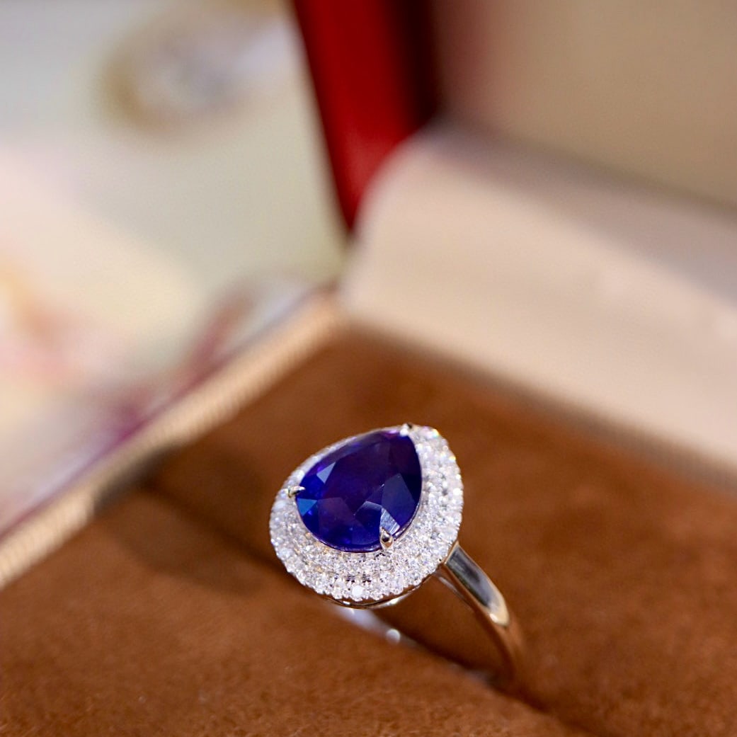 14k Gold 3.15 Ctw Natural Sapphire & Diamond Ring - 3