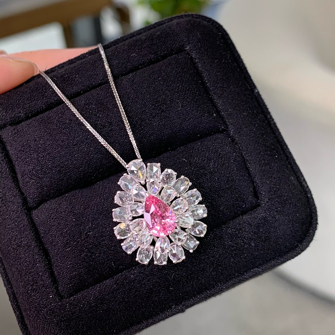 14k Gold 3.84 Ctw Natural Padparadscha Sapphire & Diamond Ring/pendant( Without Chain ) - 2