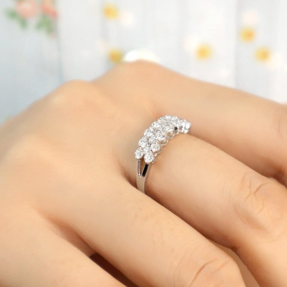 14k Gold 1.0 Ct Natural H Diamond Ring - 3