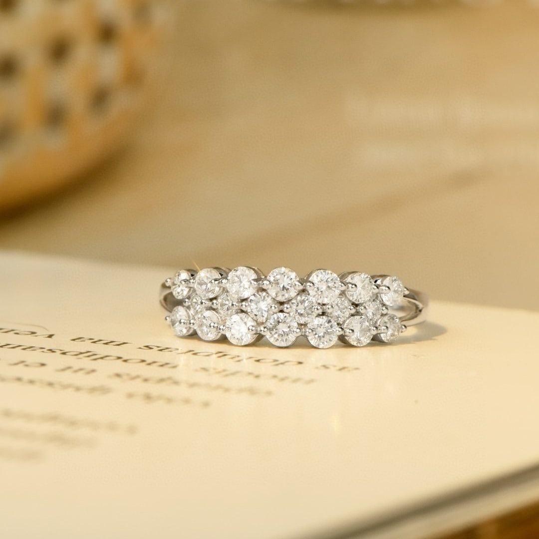 14k Gold 1.0 Ct Natural H Diamond Ring - 4