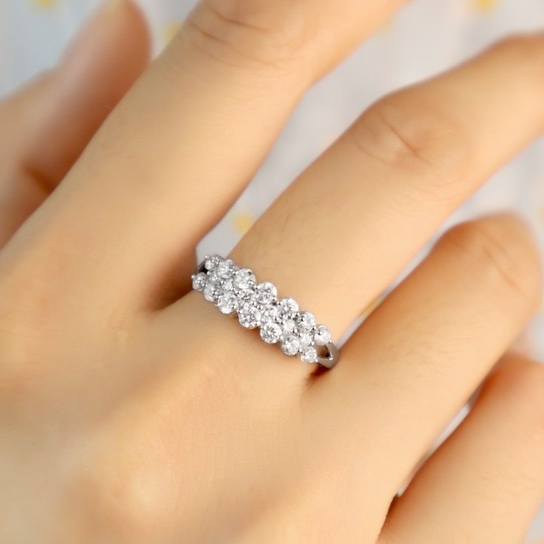 14k Gold 1.0 Ct Natural H Diamond Ring - 5