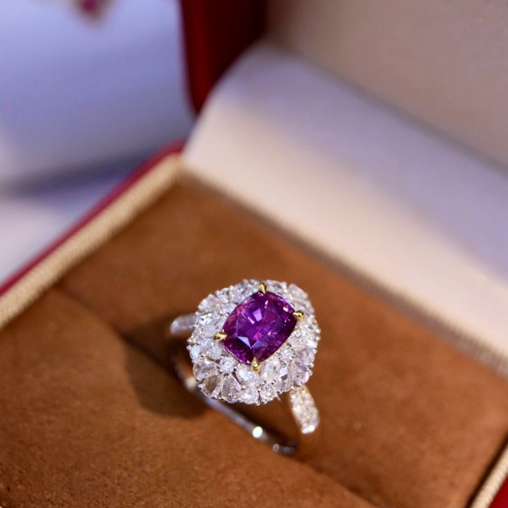 14k Gold 2.67 Ctw Natural Sapphire & Diamond Ring - 3