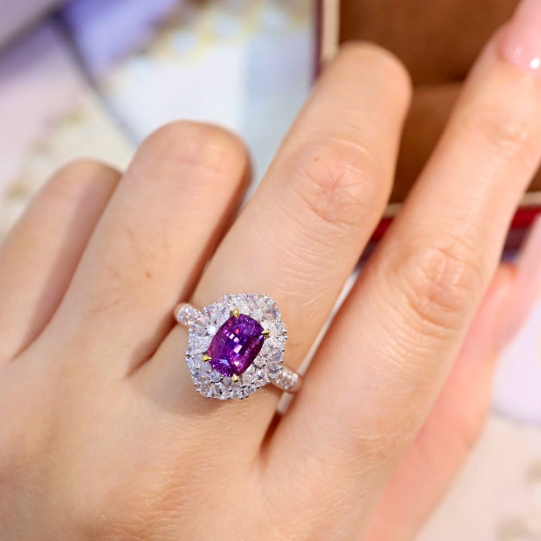 14k Gold 2.67 Ctw Natural Sapphire & Diamond Ring - 5