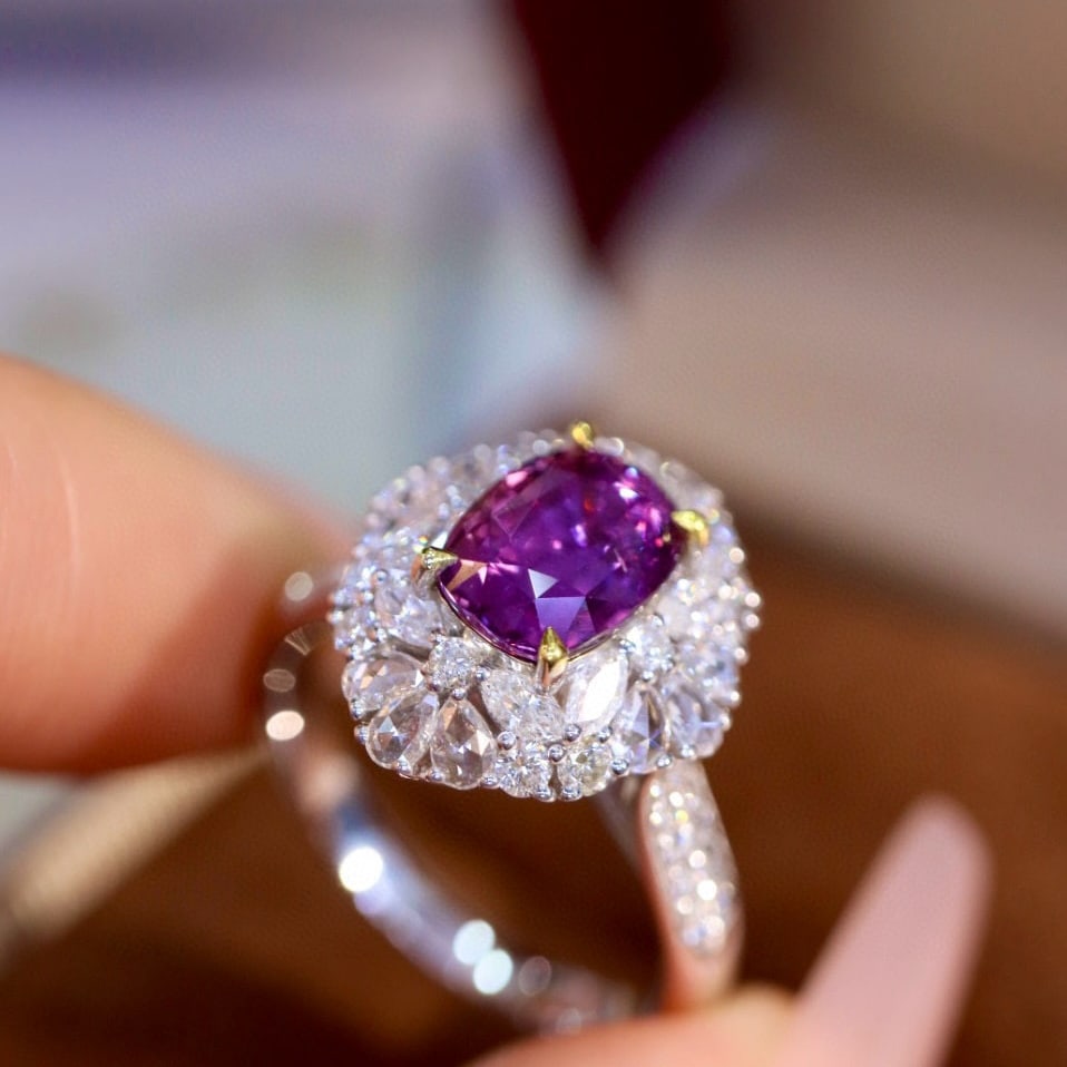 14k Gold 2.67 Ctw Natural Sapphire & Diamond Ring - 7