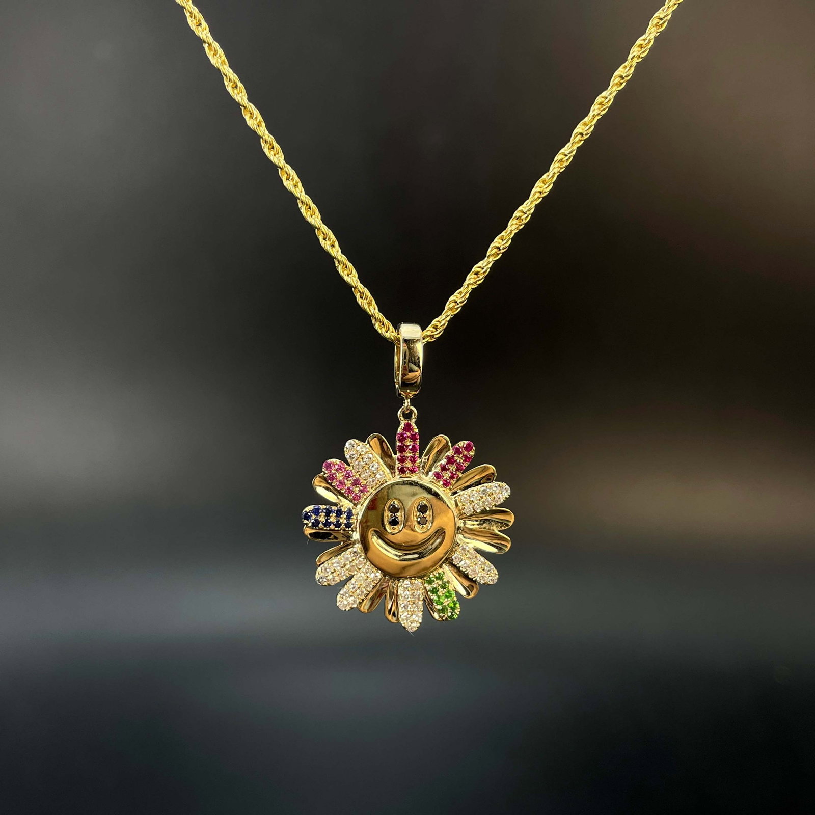 14k Gold 0.33 Ctw Natural Sapphire & Diamond Pendant( Without Chain ): Ref:230977219 // gold content:14k gold // main gemstone:sapphire // shape:round // carat weight:0. 13ct // color:color // treatment:natural // cut grade:g // // adjacent gemstone 2 : diamond //