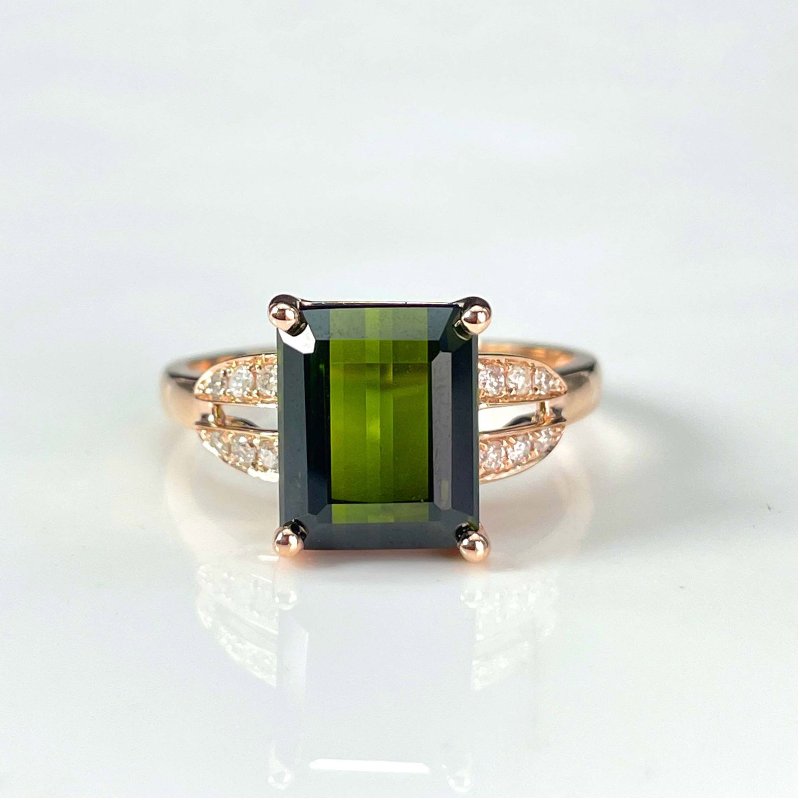 14k Gold 3.89 Ctw Natural Tourmaline & Diamond Ring - 2