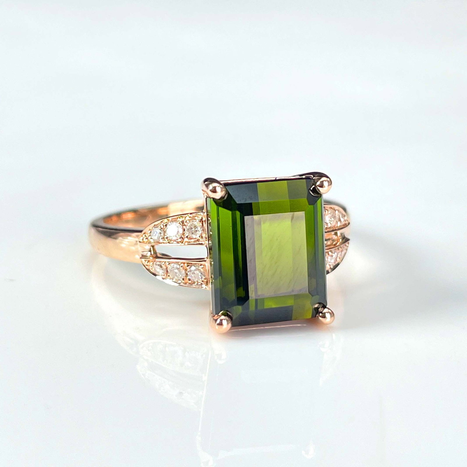 14k Gold 3.89 Ctw Natural Tourmaline & Diamond Ring - 3