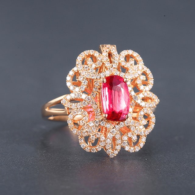 14k Gold 1.6 Ctw Natural Ruby & Diamond Ring/pendant( Without Chain ) - 2