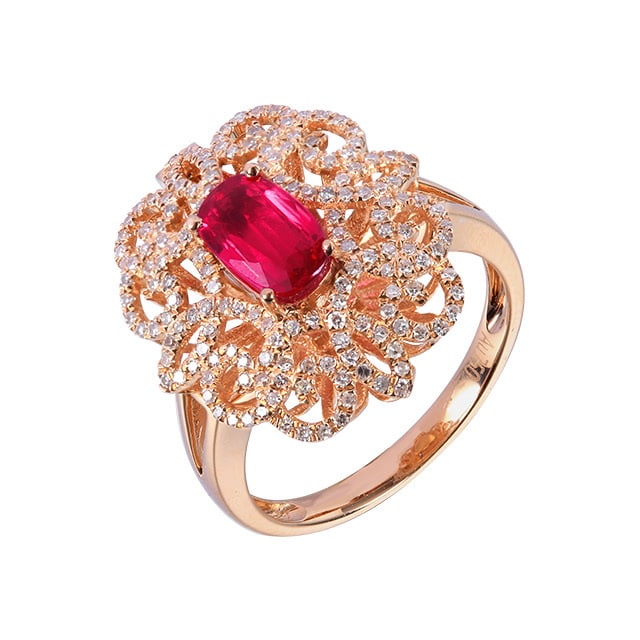 14k Gold 1.6 Ctw Natural Ruby & Diamond Ring/pendant( Without Chain ) - 5