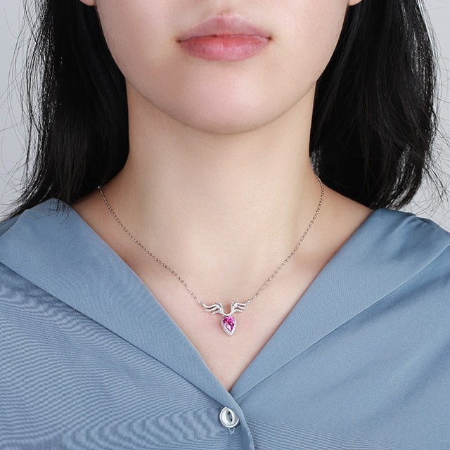 14k Gold 2.17 Ctw Natural Padparadscha Sapphire & Diamond Necklace - 4