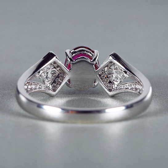 14k Gold 1.29 Ctw Natural Sapphire & Diamond Ring - 4