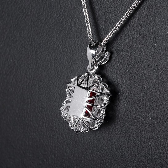 14k Gold 1.50 Ctw Natural Ruby & Diamond Pendant( Without Chain ) - 4