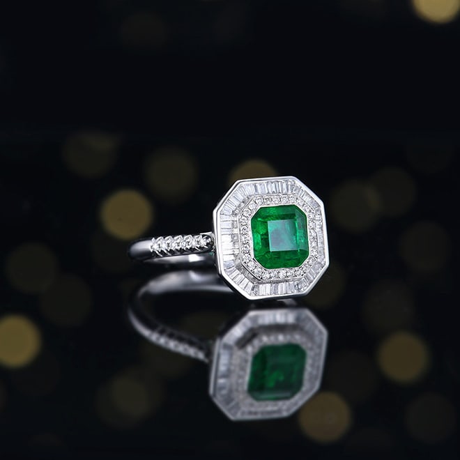 14k Gold 1.99 Ctw Vivid Green Natural Emerald & Diamond Ring/pendant( Without Chain ) - 2