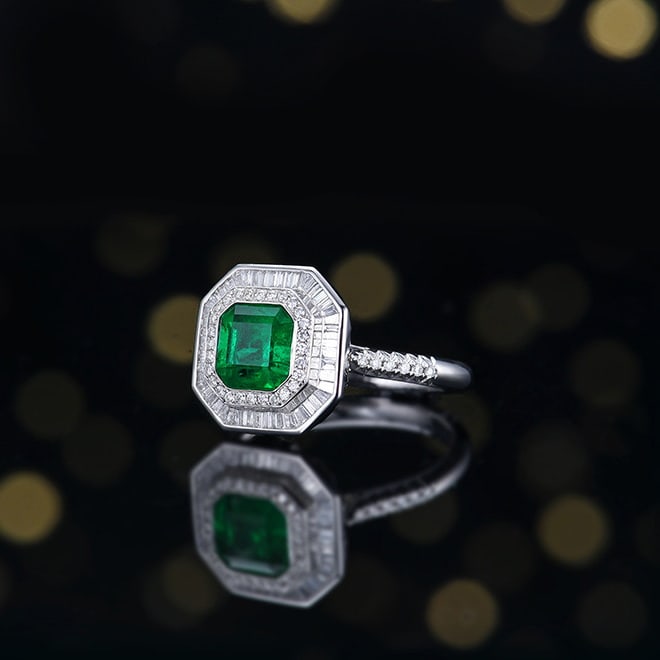 14k Gold 1.99 Ctw Vivid Green Natural Emerald & Diamond Ring/pendant( Without Chain ) - 3