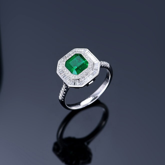 14k Gold 1.99 Ctw Vivid Green Natural Emerald & Diamond Ring/pendant( Without Chain ) - 4