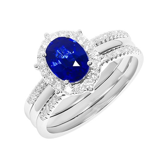 14k Gold 1.63 Ctw Natural Sapphire & Diamond Ring - 5