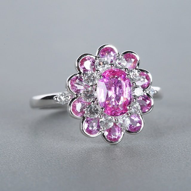 14k Gold 2.20 Ctw Natural Padparadscha Sapphire & Diamond Ring - 2