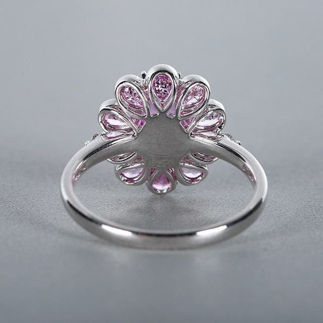 14k Gold 2.20 Ctw Natural Padparadscha Sapphire & Diamond Ring - 4