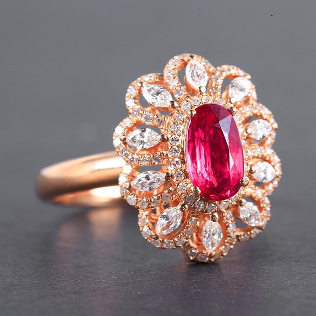 14k Gold 1.78 Ctw Natural Ruby & Diamond Ring/pendant( Without Chain ) - 3