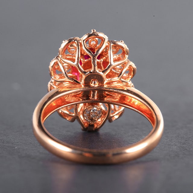 14k Gold 1.78 Ctw Natural Ruby & Diamond Ring/pendant( Without Chain ) - 4
