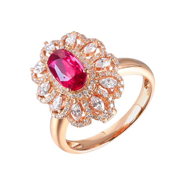 14k Gold 1.78 Ctw Natural Ruby & Diamond Ring/pendant( Without Chain ) - 6