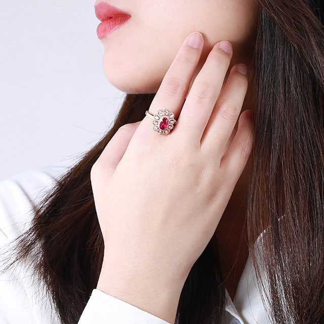 14k Gold 1.78 Ctw Natural Ruby & Diamond Ring/pendant( Without Chain ) - 7