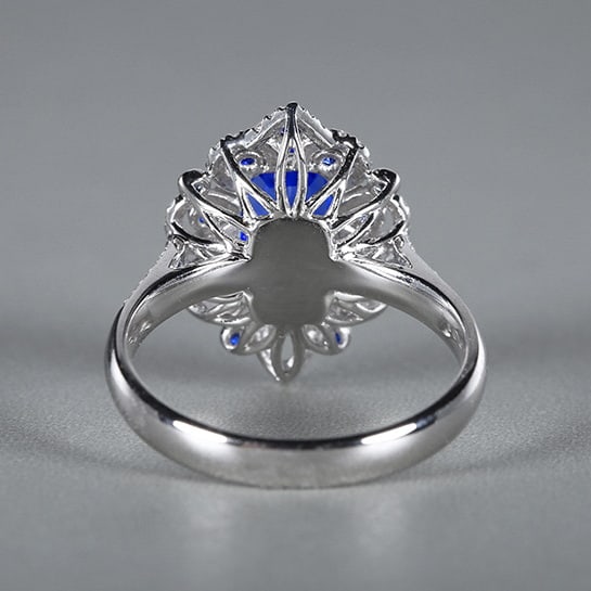 14k Gold 2.59 Ctw Natural Sapphire & Diamond Ring - 4