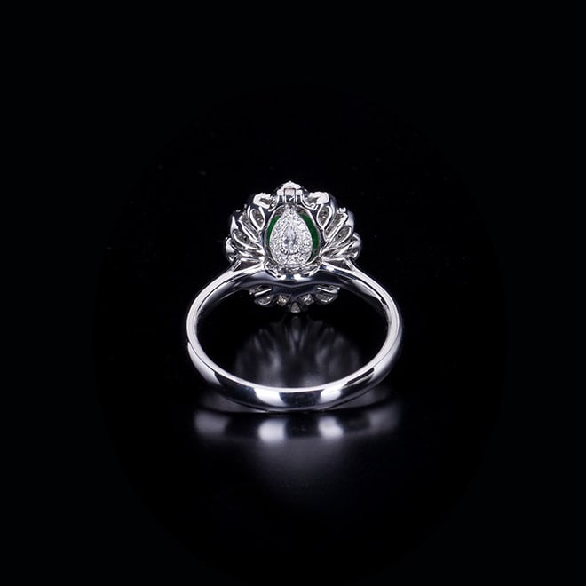 14k Gold 0.89 Ctw Vivid Green Natural Emerald & Diamond Ring/pendant( Without Chain ) - 2
