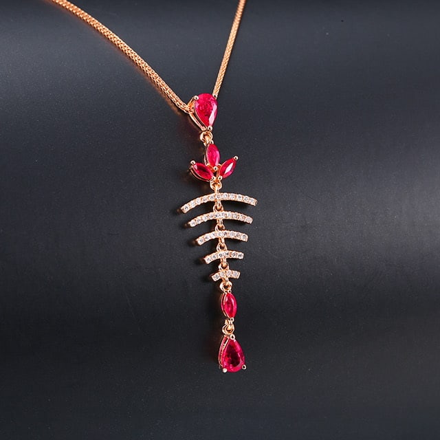 14k Gold 0.97 Ctw Natural Ruby & Diamond Pendant( Without Chain ) - 3