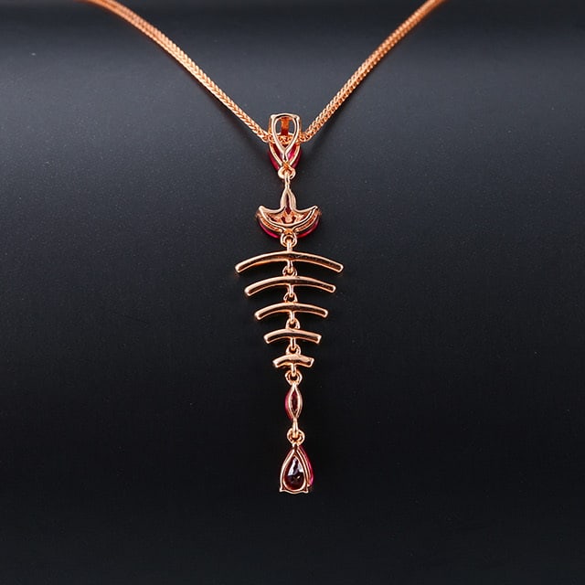 14k Gold 0.97 Ctw Natural Ruby & Diamond Pendant( Without Chain ) - 4