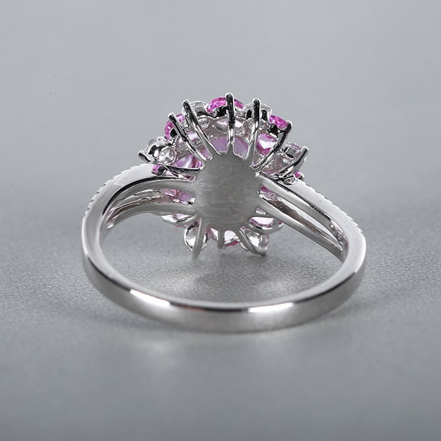 14k Gold 1.87 Ctw Natural Padparadscha Sapphire & Diamond Ring - 4