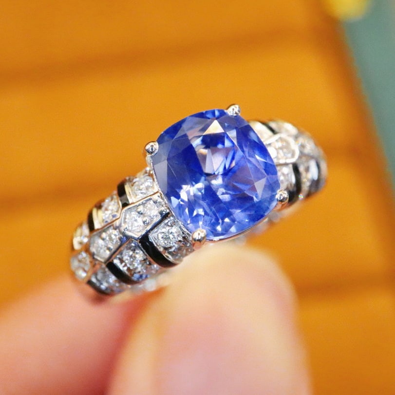 14k Gold 2.45 Ctw Natural Sapphire & Diamond Ring - 2