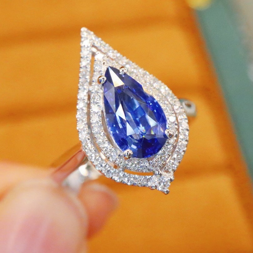 14k Gold 1.96 Ctw Natural Sapphire & Diamond Ring - 3