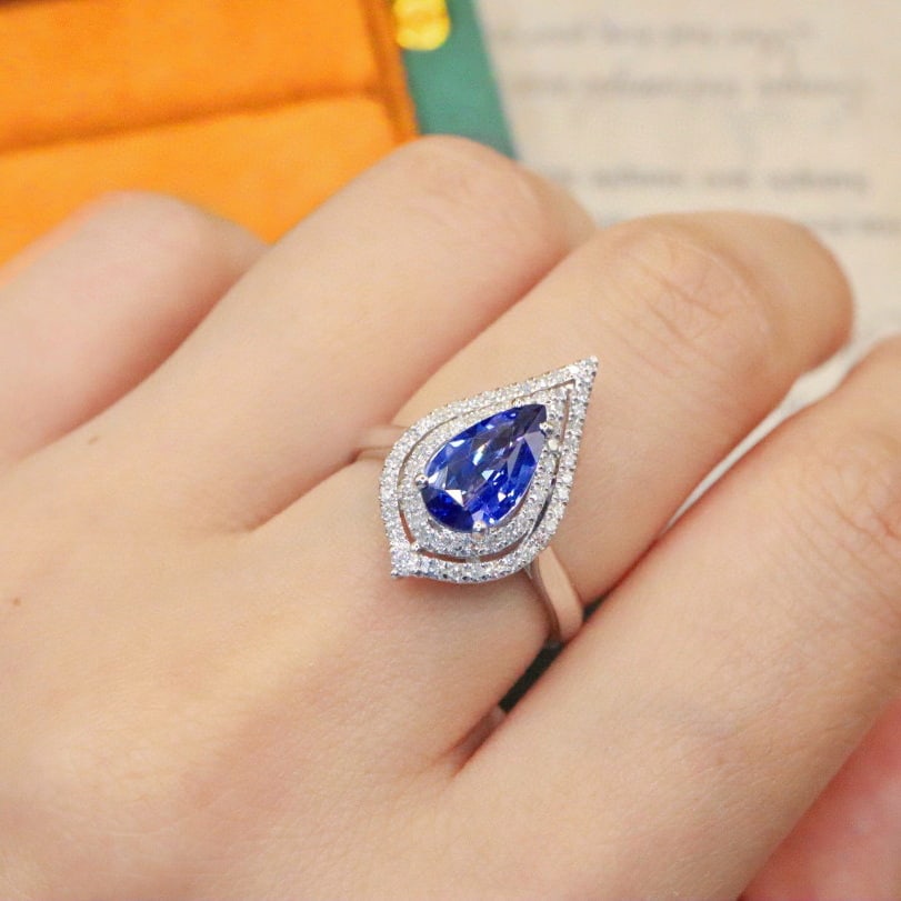 14k Gold 1.96 Ctw Natural Sapphire & Diamond Ring - 5