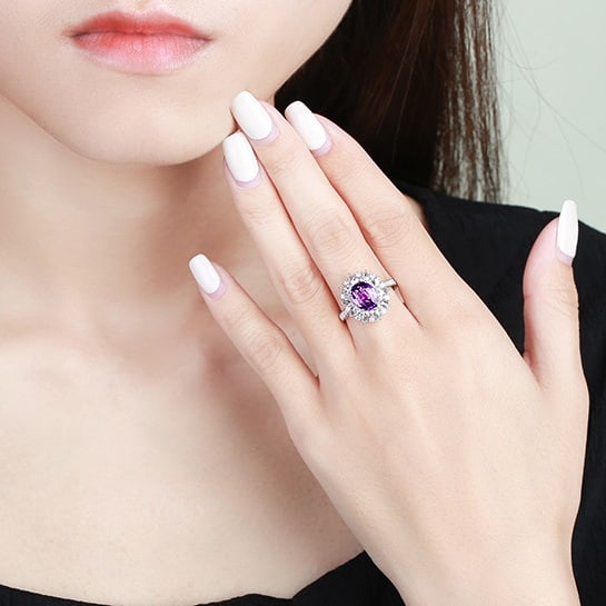 14k Gold 2.96 Ctw Natural Sapphire & Diamond Ring - 5