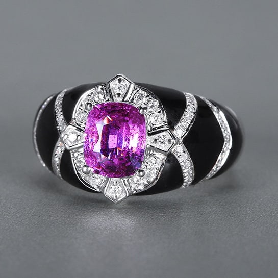 14k Gold 1.90 Ctw Natural Sapphire & Diamond Ring - 2