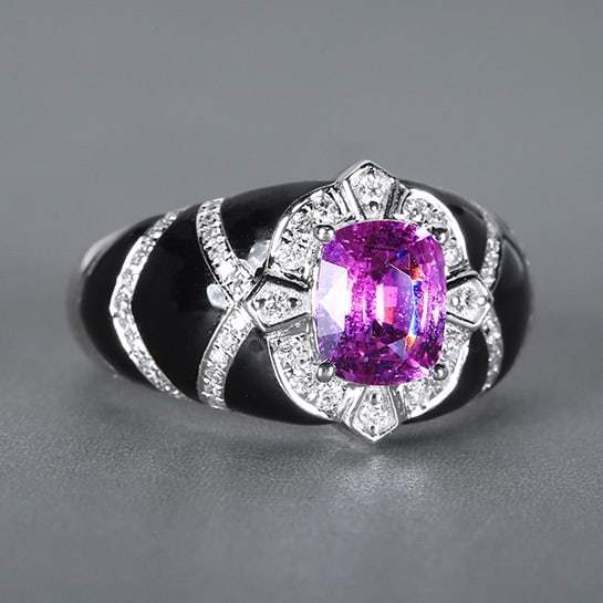 14k Gold 1.90 Ctw Natural Sapphire & Diamond Ring - 3