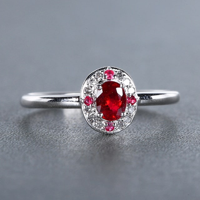 14k Gold 0.41 Ctw Natural Ruby & Diamond Ring - 3
