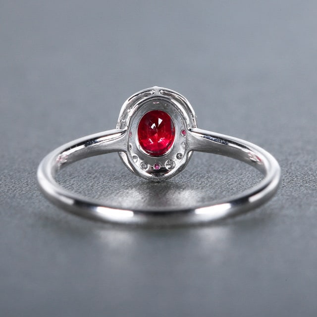 14k Gold 0.41 Ctw Natural Ruby & Diamond Ring - 4