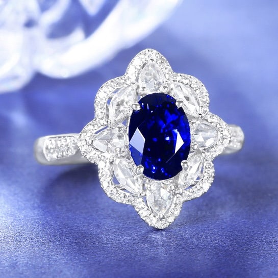 14k Gold 2.67 Ctw Natural Sapphire & Diamond Ring - 3