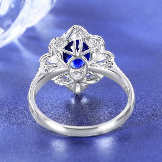 14k Gold 2.67 Ctw Natural Sapphire & Diamond Ring - 4