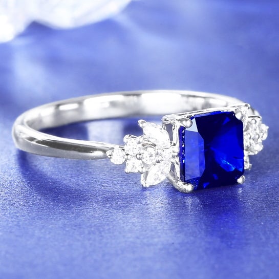14k Gold 1.20 Ctw Natural Sapphire & Diamond Ring - 3