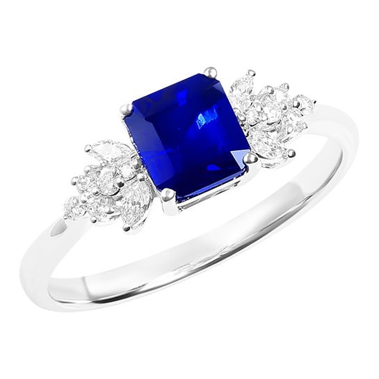 14k Gold 1.20 Ctw Natural Sapphire & Diamond Ring - 5